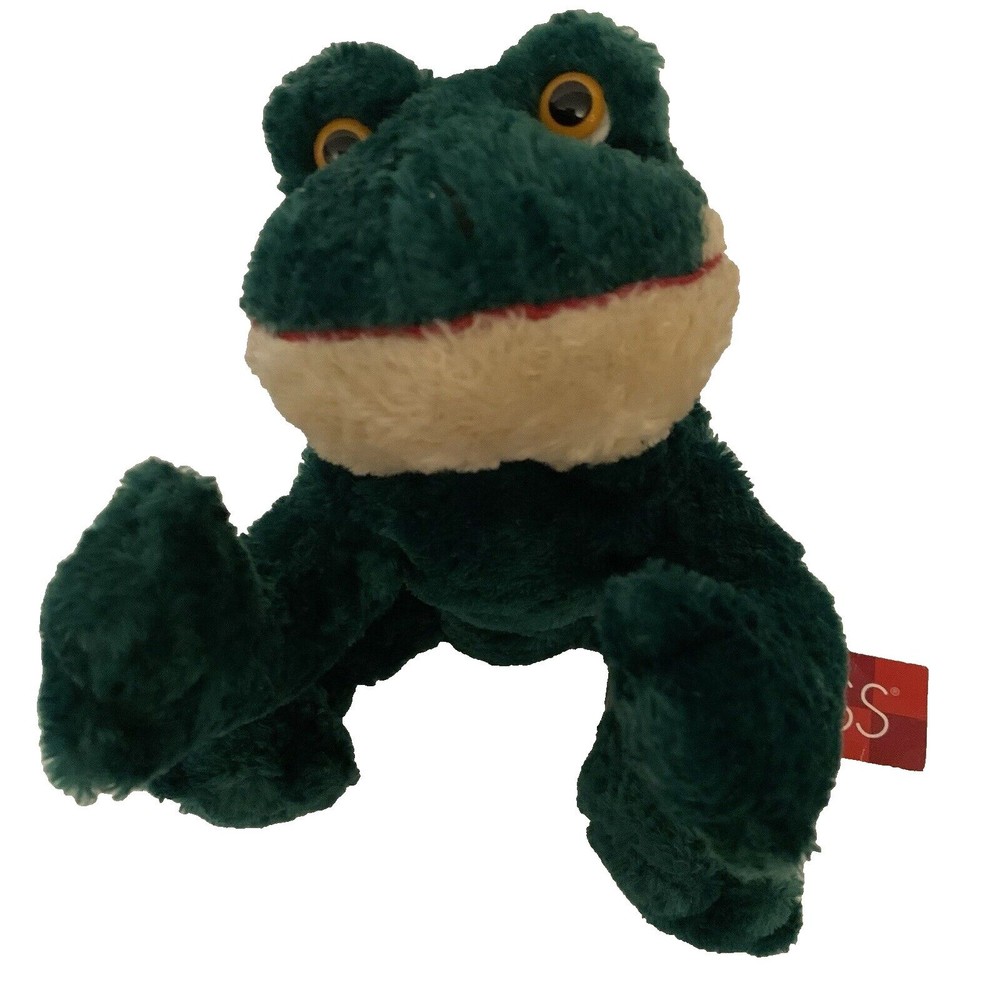 Vintage Russ Berrie Frog Plush Friggles Green 10” Floppy Stuffed Animal Toy TAG